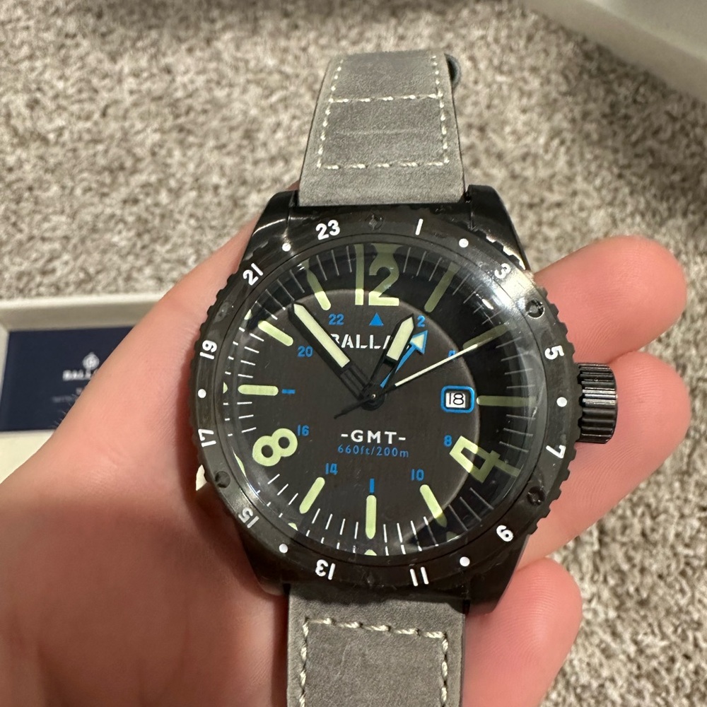 Ballast Black and Gray GMT Watch